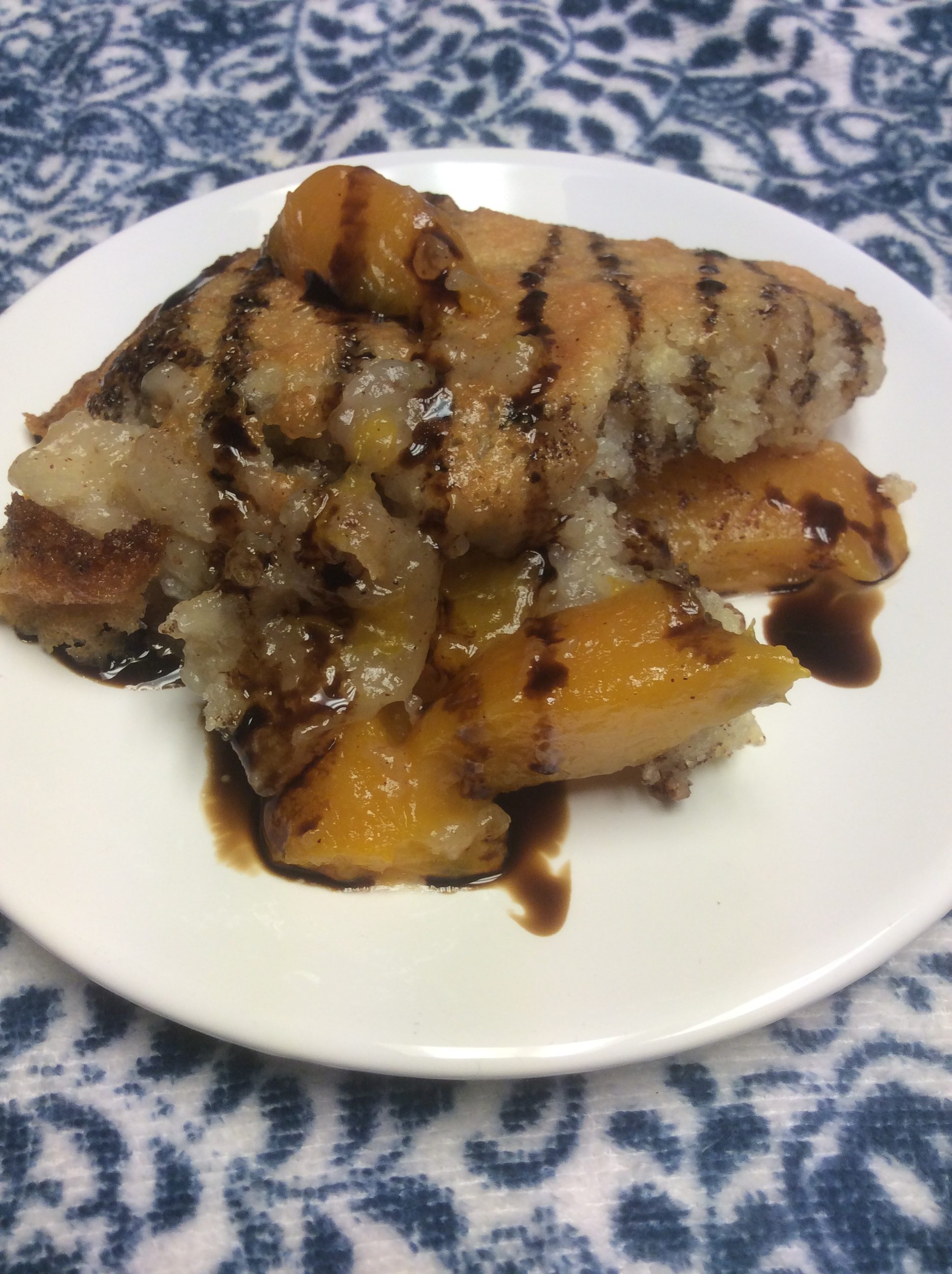 Peach Cobbler with Balsamic Drizzle