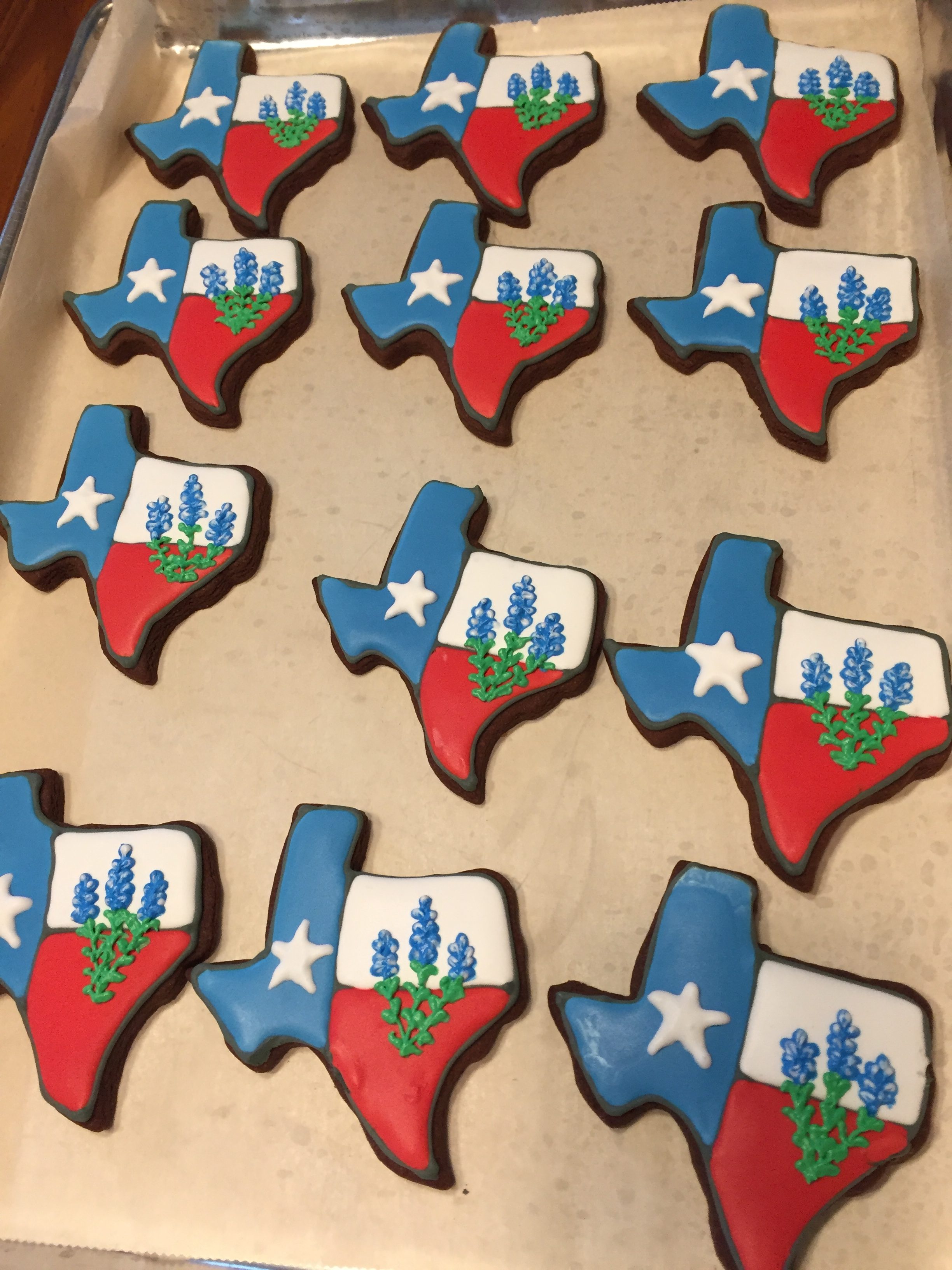 Texas Cookies with Bluebonnets